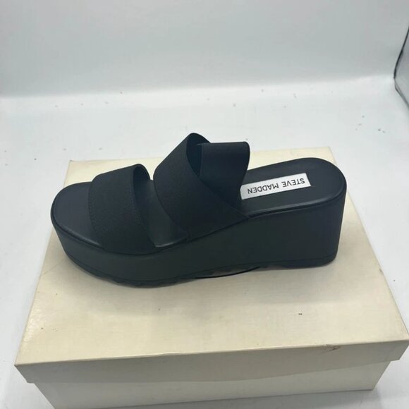 Steve Madden Ramzi Platform Strappy Sandals Black Made In Italy US 8 - Picture 4 of 7